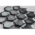 8mm Thickness Beveled Edge Glass Mosaic Grey Hexagon Tile Backsplash